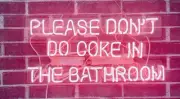 Don't Do Coke In The Bathroom Acrylic Neon Lamp Sign 20"x16" Bar Wall Decor