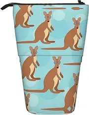 [DEXNEL] Funny for Kangaroo Zoo Cute Standing Pencil Holder,Telescopic Pouch Pop Up Bag,Stationery Box for Students,Girls,Boys, Black, One Size, Bag Organiser