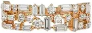 [HEARTS AND YOU] 3ct Wedding Band Baguette Round Cut Moissanite Cluster Art Deco Rose Gold Plated