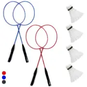 9 Pc Badminton Set Recreational 4 Rackets 4 Shuttlecocks Net Case Outdoors Game