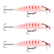 3x Rapala 9.5cm Countdown Sinking Hardbody Balsa Fishing Lure -Gilded Pearl/ORN