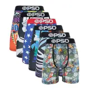 6Pcs Fashion Print Men Underwear Boxer Cueca Male Panty Lingerie Men Underpants Panty Boxershorts Sexy S-XXL PSD-6PCS3 L