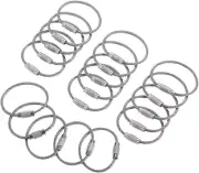 Llaveros de Cable de Acero Inoxidable 2mm Anillos de Llaves Lazos para Equipaje