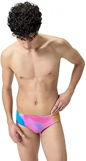[Speedo] Men's 8cm Allover Digital Brief Swim Trunks Swimmers Blue Pink
