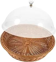 Woven Storage Basket with Lid Food Container for Fruits Bread and Snacks Versatile Kitchen Organizer for Home Bakery Parties and Everyday Use