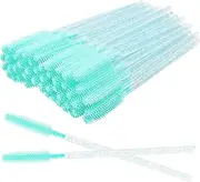 100 Pcs Silicone Mascara Wands Disposable Eyelash Brushes for Extensions Lash Applicators Makeup Tool Kit (Crystal blue/Mint Green)