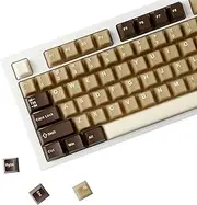 YMDK 164 Keys Whipped Coconut Latte Theme Cherry Profile Double Shot PBT+PC Keycap UV Print for MX tkl ra-zer 61/64/68/84/87/100/104/108 MX Mechanical Keyboard