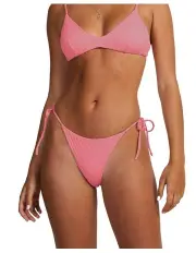 [RVCA] Lacey Medium Tie Side Bikini Bottom in Pink