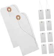 SHOWERORO 100PCS Blank Clothing Tags with Wire Versatile Label Tags for Apparel Shoes and Bags Minimalist Design for Retail and Merchandise Management Elegant Aesthetic