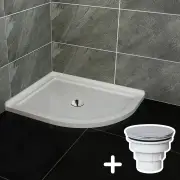 800x1000mm Extra Strong Acrylic Fiberglass Curved Shower Base, 800 x 1000mm / Sliver (Chromed-plating)