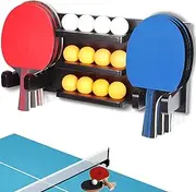Table Tennis Holder Wall Mount, Ping Pong Paddle Holder, Ping Pong Storage Wall Rack, Table Tennis Accessories Organizer in Game Room, Bar Room, Office, Home, Man Cave