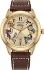 Citizen Men's Eco-Drive Disney Mickey Mouse & Friends, Gold Tone Stainless Steel