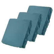 3 Pcs Couch Cushion Cover, 20"x20" Polyester Stretch Sofa Cover, Lake Blue