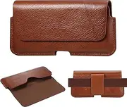 Phone Holsters Genuine Leather Phone Holster Compatible with iPhone 16 15 14 13 12 Pro,11 Pro,XS,X,XR,Slim Mens Holster with Belt Loop Pouch Case Protective Case(Brown)