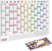 2025 Wall Planner, Large Wall Calendar Yearly Wall Planners with Colored Sticker