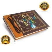 Our Adventure Book Photo Album Scrapbook Wedding Scrap Book with Sewn Words F...