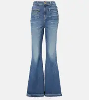 [Ganni] Ganni Blue Future Goddi high-rise flared jeans 31 blue