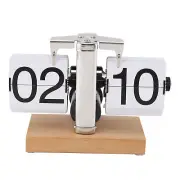 (White)Retro Digital Flip Down Clock Flip Desk Clock Mechanical Battery Power