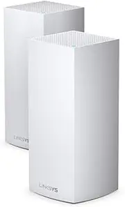 Linksys Velop MX8400 Tri-Band Whole Home Mesh WiFi 6 System (AX4200) WiFi Router, Extender & Booster up to 6000 sq ft, 3.5X Faster Speed for 80+ Devices, MU-MIMO & Parental Controls - 2 Pack, White
