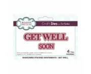 Creative Expressions Craft Dies By Sue Wilson - Shadowed Stacked Sentiment - Get Well