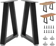 22" Trapezoid Metal Table Legs – Heavy-Duty Industrial Desk Legs with Adjustable