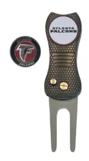 Atlanta Falcons NFL Golf Ball Marker with Premium Switchblade Divot Tool