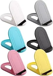 6Pcs Desktop Phone Holder Plastic Tablet Mount Cell Phone Holder for Hand Folding Mobile Phone Rack Adjustable Mobile Phone Holder Tablet Stand for Desk Phone mounts Flat Telephone
