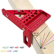 Miter Triangular Ruler Aluminum Woodworking Square Protractor Angle Scriber Tool