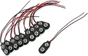 QUMIIRITY 10pcs I Type Battery Connector Clips with Cable for Batteries Durable Easy to Install for Powering LEDs and Other Devices