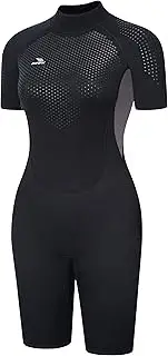 Men's and Women's 2/3 mm Shorty Wetsuits Back Zip for Diving, Snorkeling, Surfing, Kayaking, Short Sleeve Wetsuit for Water Sports