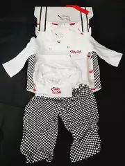 Brand New BABY CHEF Big Dreamzzz 3-Piece Set Size 0-6mo Baby Aspen, Hat Coat