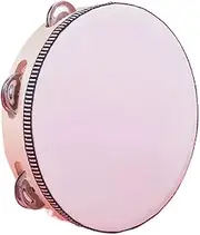 Tambourine for Church - Tambourines Hand Held Drum | Wooden Round Tambourine | Row Metal Bell Jingles | Percussion Musical Educational Instrument for Party Beginners Adults
