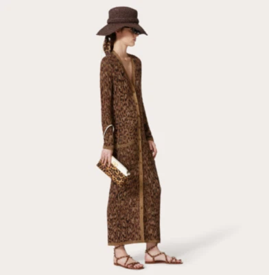 Valentino Dress CARDIGAN IN ANIMALIER JACQUARD LUREX AND COTTON- RRP$4,800 AUD