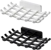 LeoLeoii 2PCS Soap Box Wall Mounted Drain Storage Rack for Household use, no Punching, Bathroom, Toilet soap Box Hook
