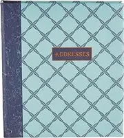 C.R. Gibson Refillable Address Book, 6-Ring Binder Format, Tabbed Dividers, 4 Entries Per Page, 440 Contacts, Measures 6.5" x 7.25" - Ocean's Depth