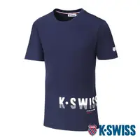 在飛比找momo購物網優惠-【K-SWISS】棉質吸排T恤 Logo Tee-女-藍(1