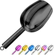 Metal Ice Scoop 3 Oz, Small Stainless Steel Ice scooper for Ice Maker Ice Bucket Kitchen Freezer Bar Party Wedding, Multipurpose for Coffee Bean,Flour Scoop,Dog Food Scoop (3 OZ-black)