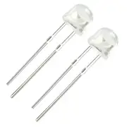 40Pcs Light Emitting Diode,2 Pin Clear Straw Hat LED(White,5mm,3-3.4V,20mA)