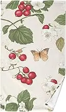 Cotton Face Towels Fresh Berry Fruit Red Beige Hand Towels for Guest Bathroom Sports Towels Guest Bath Towels Restroom Towels 16 x 28 in