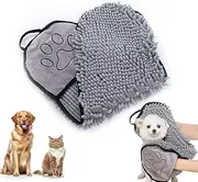 Chenille Dog Towel, Quick Drying Bath Towel With Hand Pockets, Microfiber for Dogs and Cats, Super Absorbent & Machine Washable