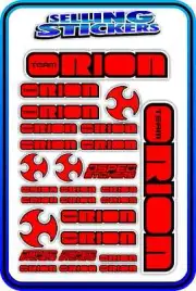 TEAM ORION ESC MOTOR BATTERY LIPO RC DRIFT STICKER DECALS 1/8 1/10 RED BLACK