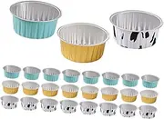 30pcs Cake Cups Muffin Cupcake Cases Pan Mini Cupcake Liners Gold Dinnerware Pie Tins Fryers Cupcake Containers Reusable Bowl Ramekins Mini Containers Cheesecake Tin Cup Tin Foil