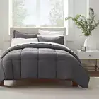 Simply Clean Solid Easy Care- Wrinkle Resistant King Comforter Set in Grey