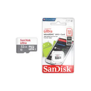 【1入組】SanDisk晟碟32GB Ultra microSDHC C10記憶卡100MB/s(SDSQUNR-032G-GN3MN)