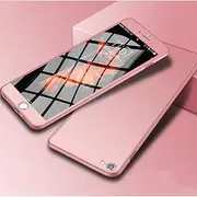 360 Full Cover Phone Case for iPhone 13 11 12 Pro Max X XS XR SE 2020 6S 7 8 Plus 5 Hard PC Protective Cover with Tempered Glass,Rose,GD,for iPhone Xs Max