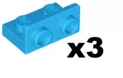 LEGO 3 New Dark Azure Bracket Inverted 1 x 2 - 1 x 2 Building Part 99780 BL01