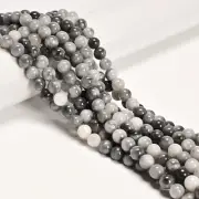 Natural Chinese Cloudy Gray Quartz Smooth Round Beads Size 8mm 10mm 15.5" Strand