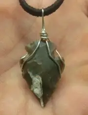 18" Arrowhead Necklace Arrowheads Gift Flintknapping Agate Rock Mineral 007