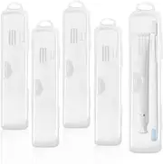 5Packs Toothbrush Case, Portable Clear Toothbrush Travel Case, Dust-proof Plastic Toothbrush Holder Toothpaste Storage Container for Traveling Camping and Business Trips (transparent)