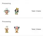 Lot Of 4 POP MART LABUBU MONSTERS One Piece Brook Chopper Franky Usopp In Hand